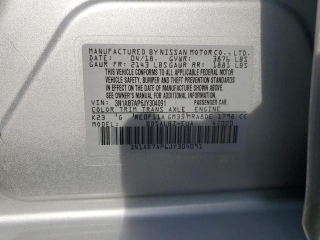 2018 NISSAN SENTRA S 3N1AB7AP6JY304091