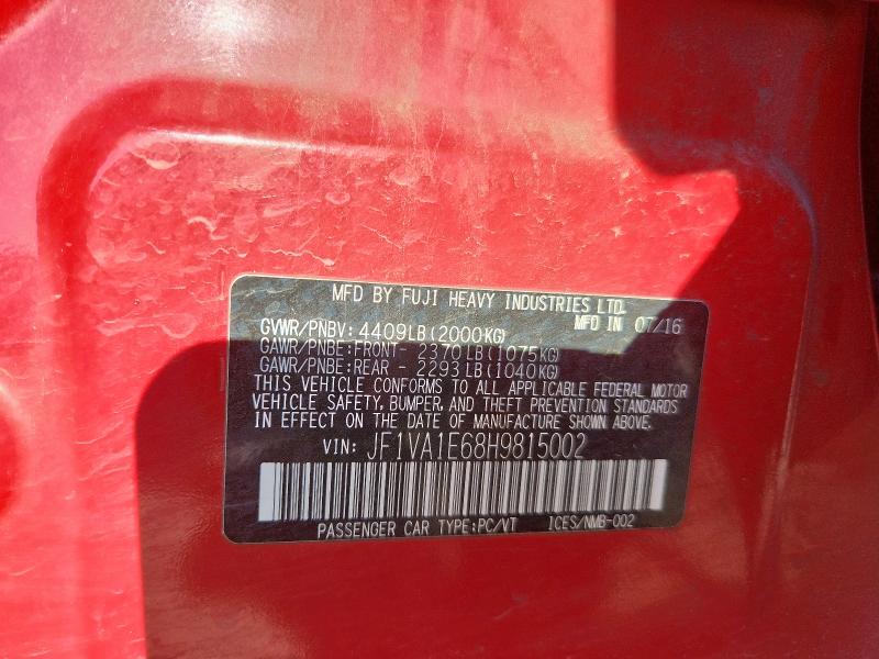 2017 SUBARU WRX PREMIU JF1VA1E68H9815002