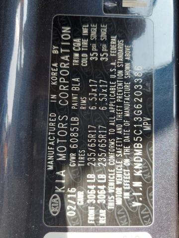 2016 KIA SEDONA LX KNDMB5C13G6203386