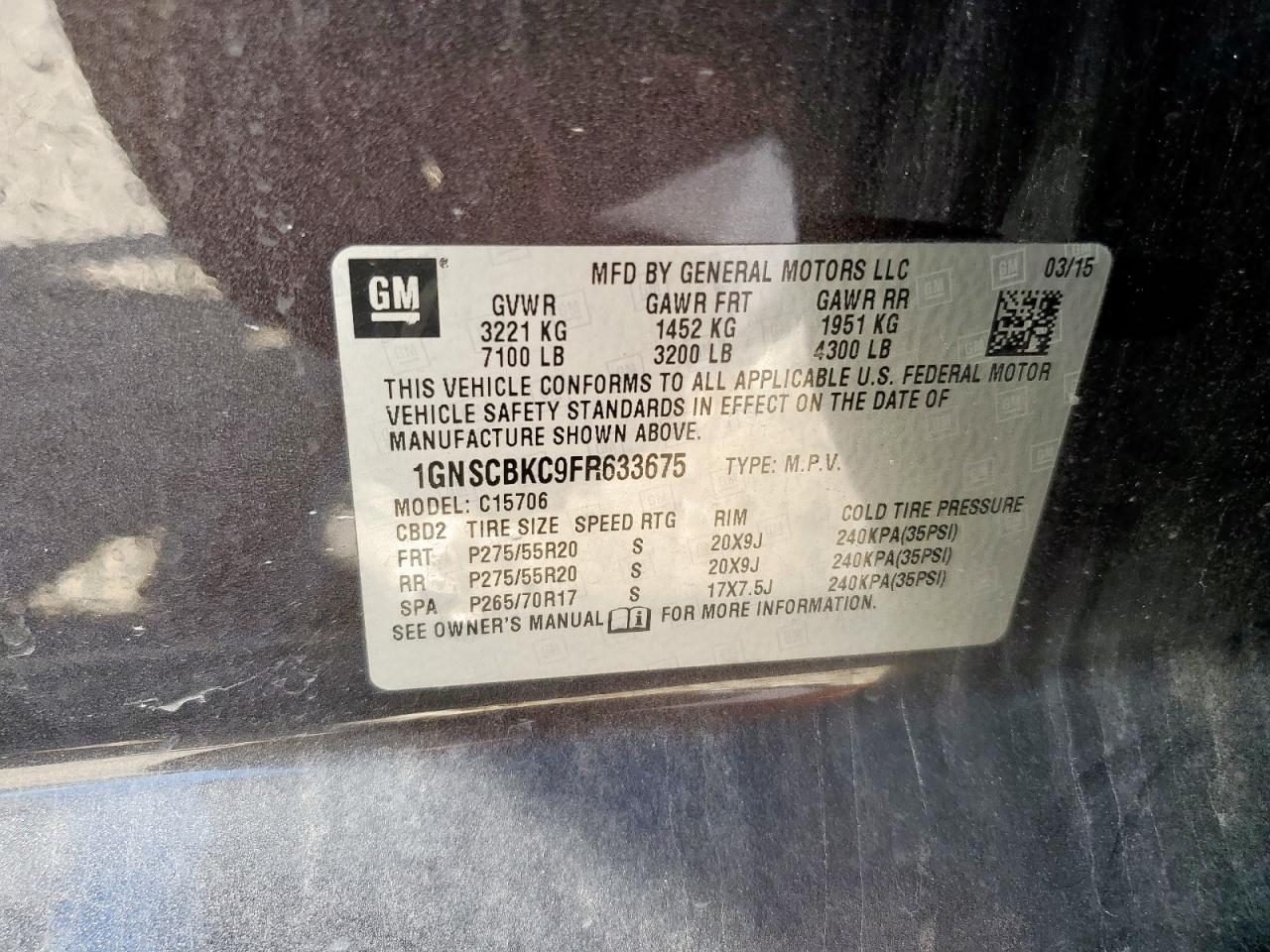 CHEVROLET TAHOE C1500 LT