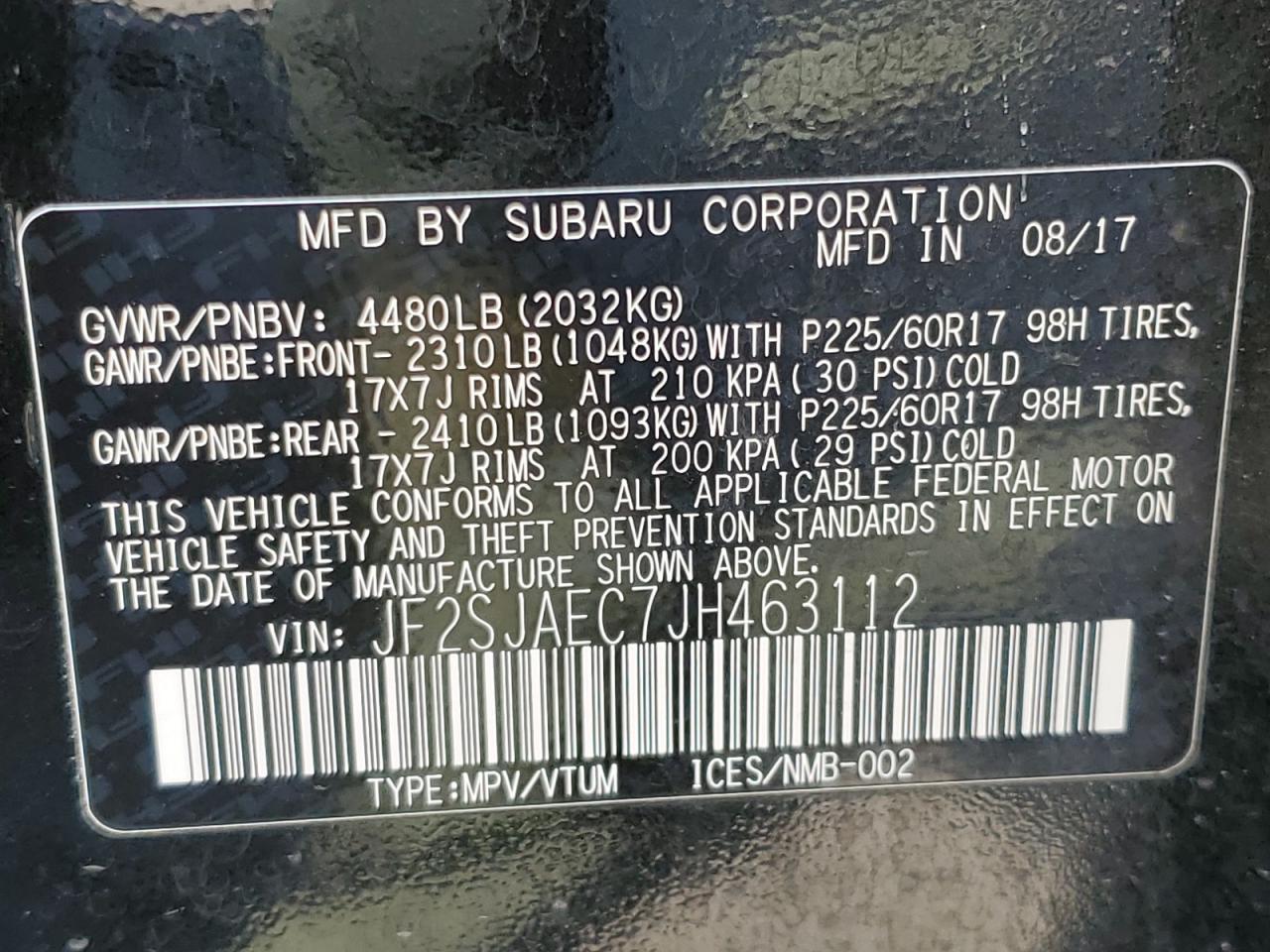 SUBARU FORESTER 2.5I PREMIUM