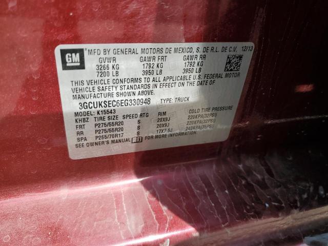 2014 CHEVROLET SILVERADO K1500 LTZ - 3GCUKSEC6EG330948