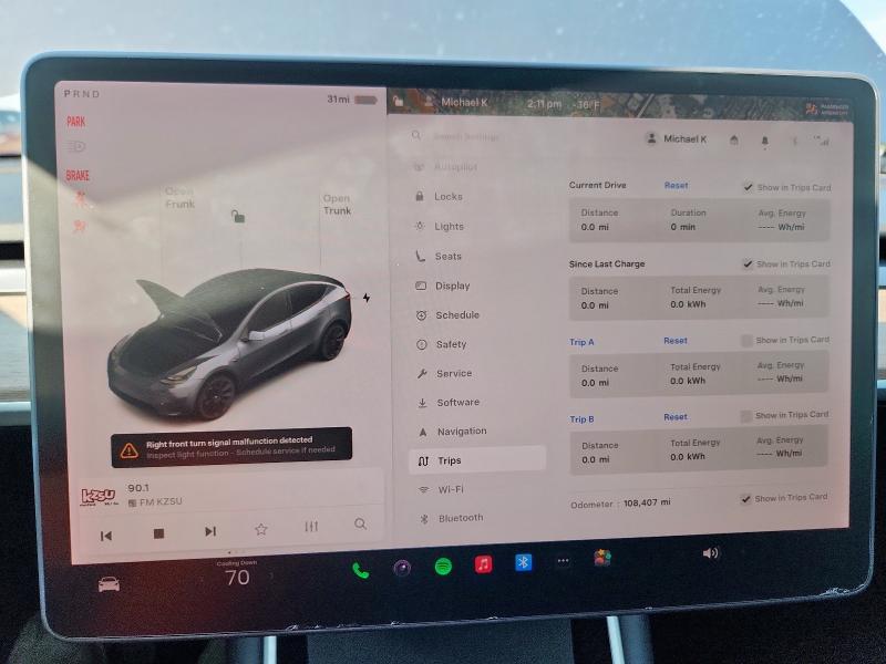 2021 TESLA MODEL Y 5YJYGDEE5MF074113
