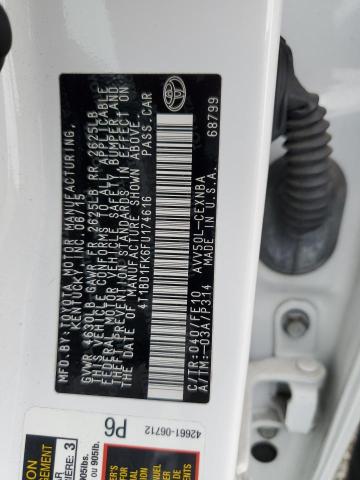 2015 TOYOTA CAMRY HYBR 4T1BD1FK6FU174616