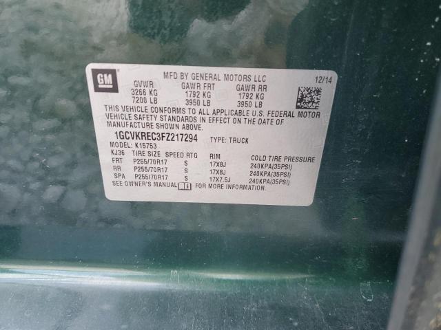 2015 CHEVROLET SILVERADO 1GCVKREC3FZ217294