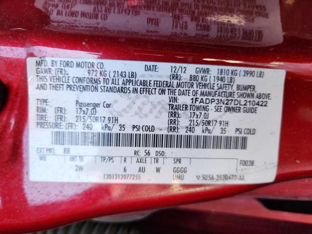 2013 FORD FOCUS TITA - 1FADP3N27DL210422