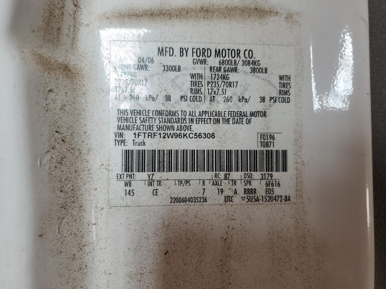 Lot #3291214958 2006 FORD F150