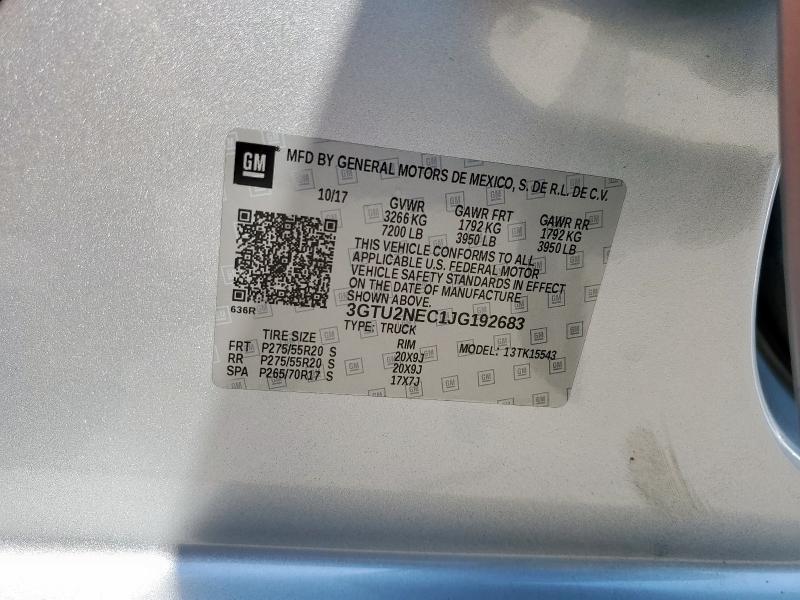 2018 GMC SIERRA K15 3GTU2NEC1JG192683