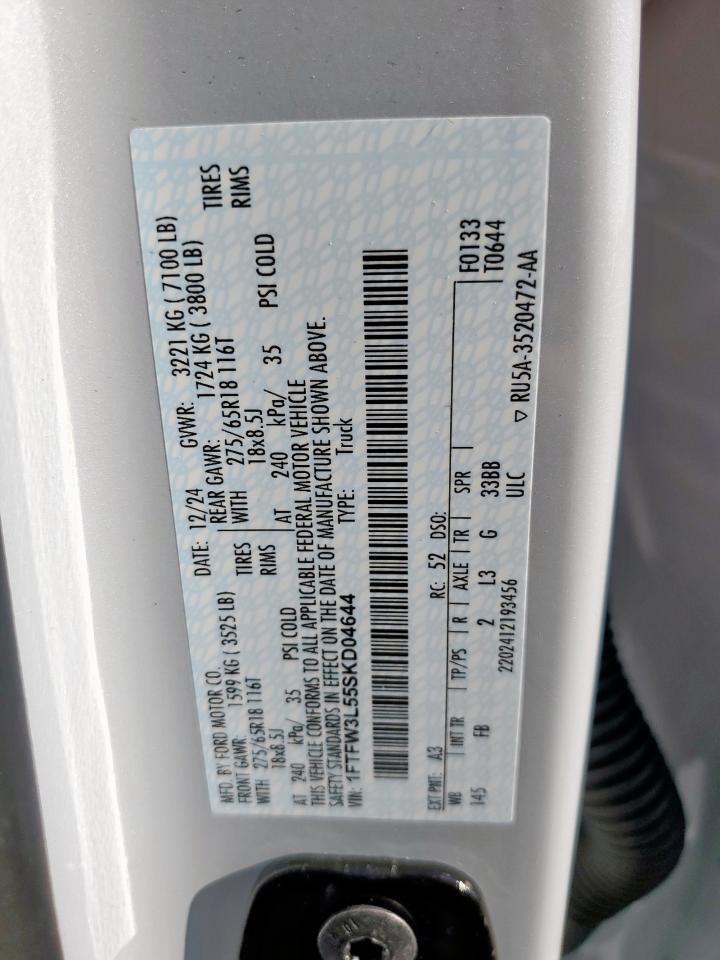 Lot #3284090551 2025 FORD F150 XLT