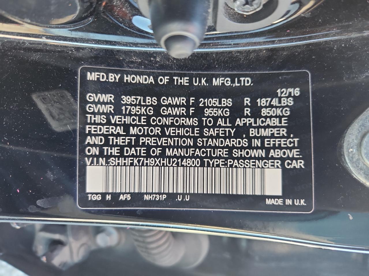 HONDA CIVIC SPORT TOURING