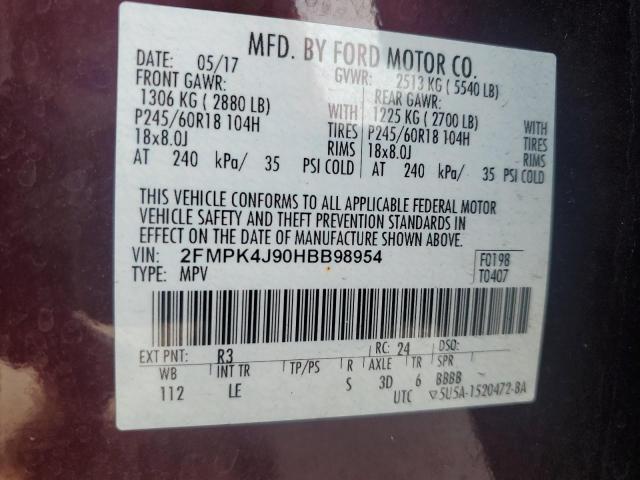 2017 FORD EDGE SEL - 2FMPK4J90HBB98954