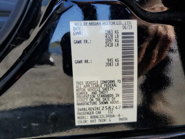 2019 NISSAN ALTIMA SL 1N4BL4EV2KC258247