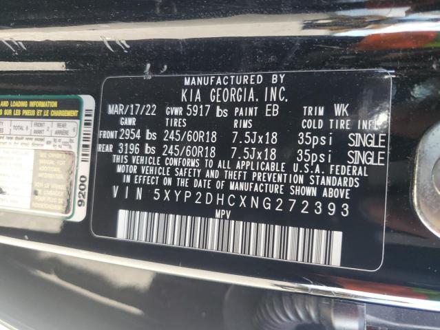 2022 KIA TELLURIDE LX 5XYP2DHCXNG272393