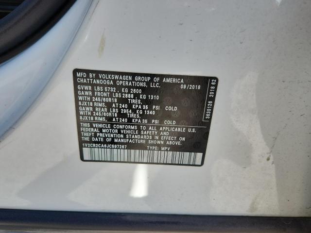 2018 VOLKSWAGEN ATLAS SE 1V2CR2CA6JC597267