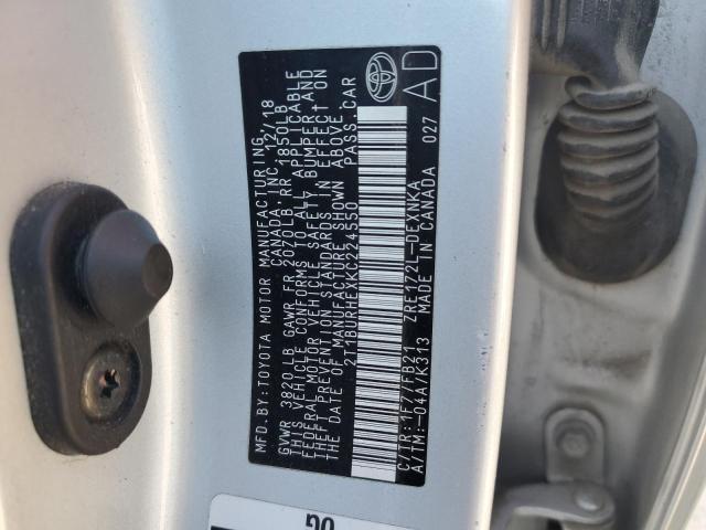 2019 TOYOTA COROLLA L #3270869447