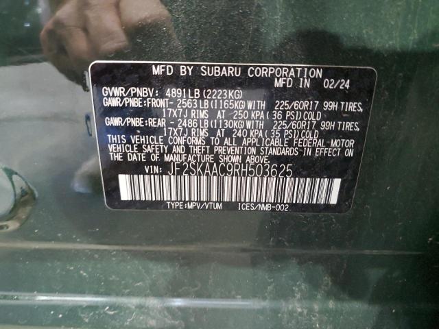 2024 SUBARU FORESTER JF2SKAAC9RH503625