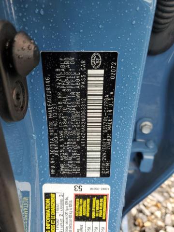 2022 TOYOTA CAMRY TRD - 4T1KZ1AK2NU063312