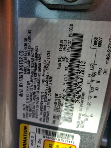 2020 FORD FUSION TIT - 3FA6P0D93LR128113