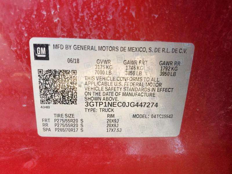 2018 GMC SIERRA C15 3GTP1NEC0JG447274