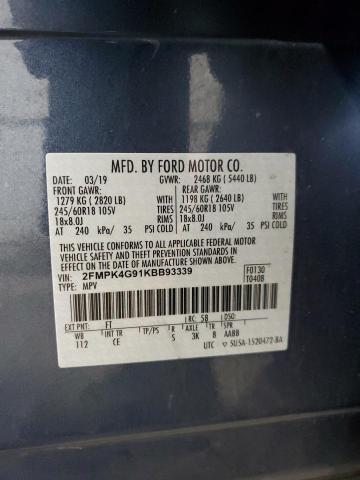 2019 FORD EDGE SE 2FMPK4G91KBB93339