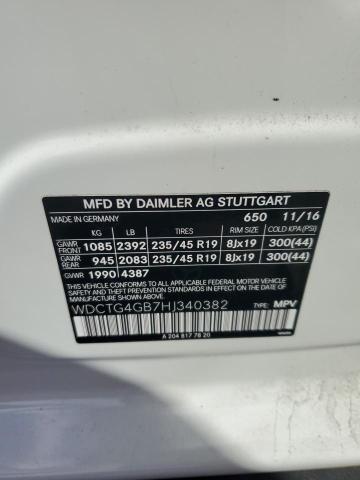 2017 MERCEDES-BENZ GLA 250 4M WDCTG4GB7HJ340382