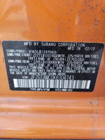 2019 SUBARU CROSSTREK LIMITED JF2GTAMC0K8304743