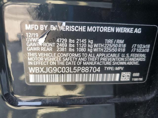 2020 BMW X1 XDRIVE2 WBXJG9C03L5P88704
