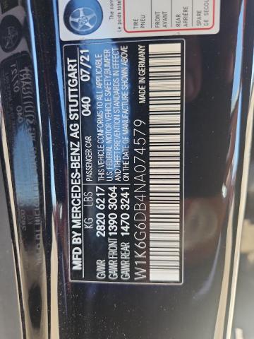 2022 MERCEDES-BENZ S 500 4MAT W1K6G6DB4NA074579