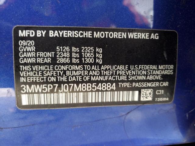2021 BMW 330E 3MW5P7J07M8B54884