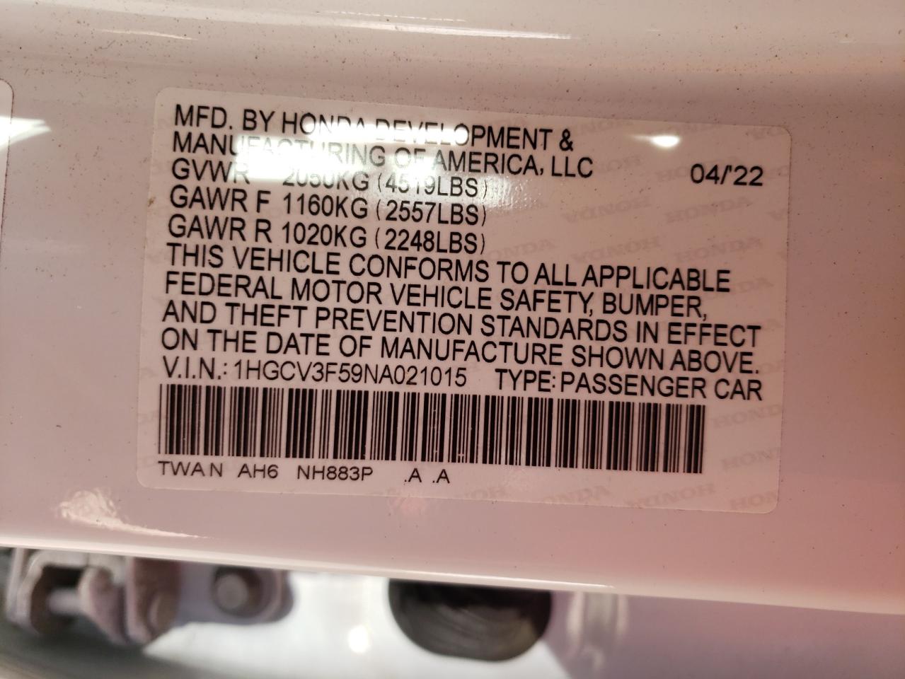 HONDA ACCORD HYBRID EXL