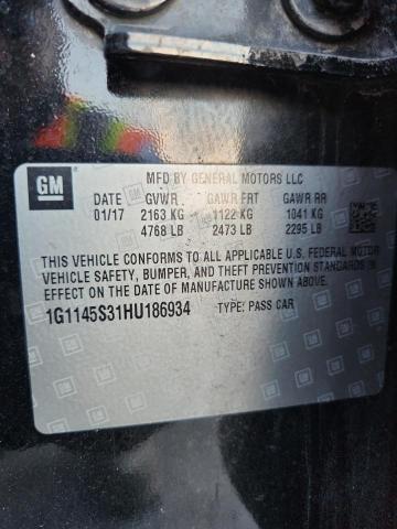 2017 CHEVROLET IMPALA PREMIER 1G1145S31HU186934