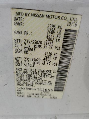 2017 NISSAN MURANO S 5N1AZ2MH4HN112655