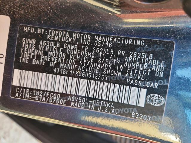 2016 TOYOTA CAMRY LE 4T1BF1FK3GU612763