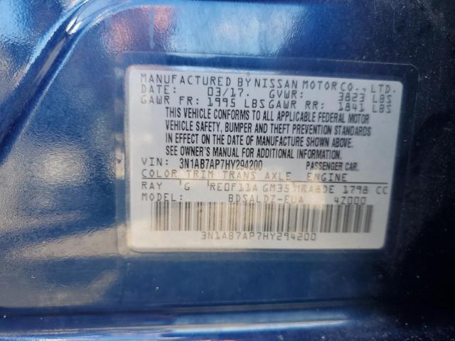 2017 NISSAN SENTRA S - 3N1AB7AP7HY294200