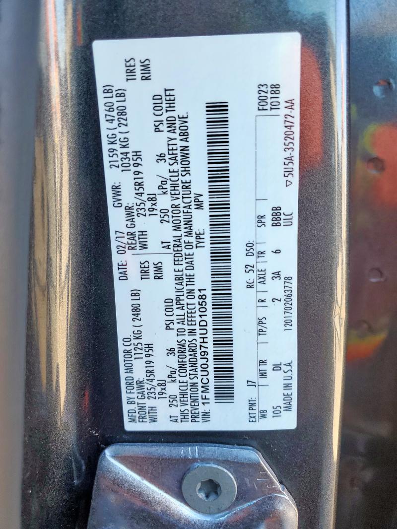 2017 FORD ESCAPE S F 1FMCU0J97HUD10581