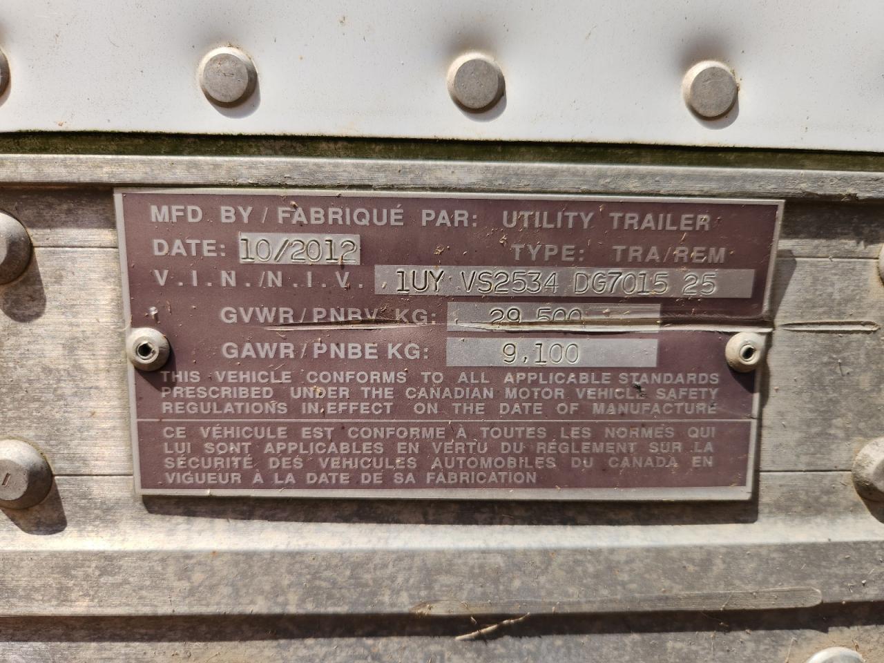 Lot #3258865792 2013 UTILITY UNKNOWN