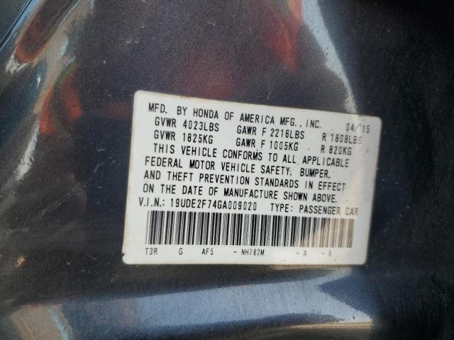 2016 ACURA ILX PREMIU 19UDE2F74GA009020