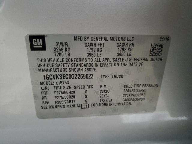2016 CHEVROLET SILVERADO 1GCVKSEC0GZ269023