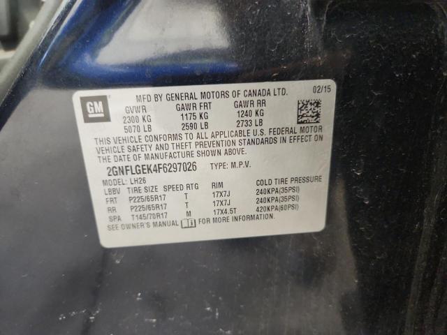 2015 CHEVROLET EQUINOX LT 2GNFLGEK4F6297026