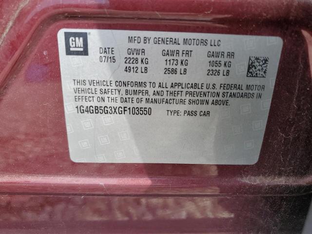 2016 BUICK LACROSSE 1G4GB5G3XGF103550
