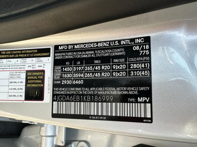 2019 MERCEDES-BENZ GLE 43 AMG 4JGDA6EB1KB186999