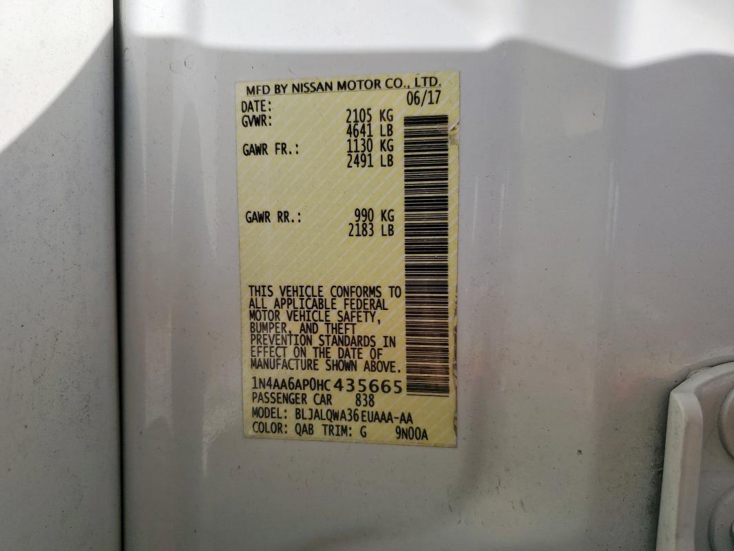 2017 NISSAN MAXIMA 3.5 #3296541344