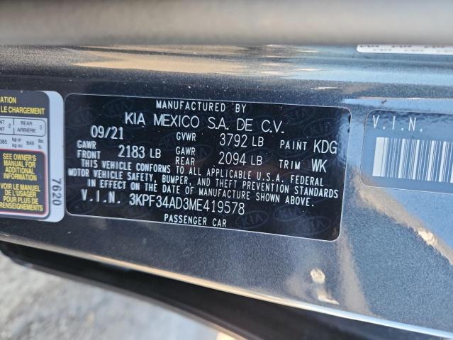 2021 KIA FORTE GT L - 3KPF34AD3ME419578