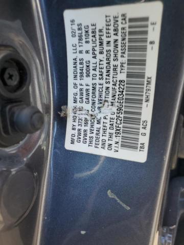 2016 HONDA CIVIC LX 19XFC2F59GE034228