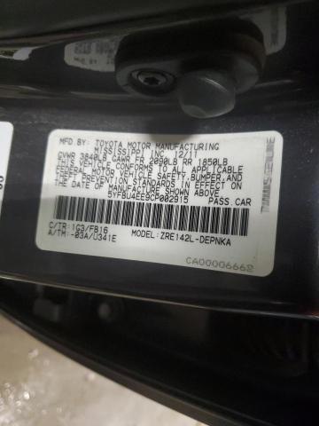 2012 TOYOTA COROLLA BA - 5YFBU4EE9CP002915