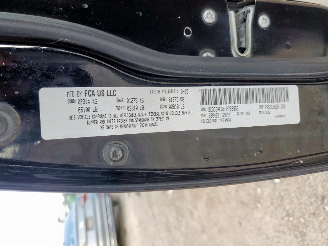 2015 CHRYSLER 300C 2C3CCAEG5FH796852