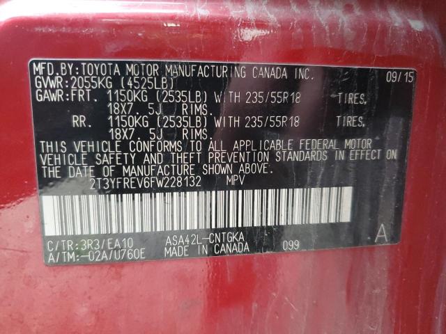 2015 TOYOTA RAV4 LIMIT 2T3YFREV6FW228132