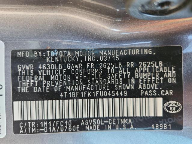 2015 TOYOTA CAMRY LE - 4T1BF1FK1FU045449