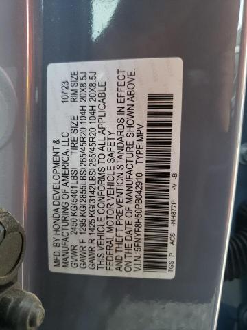 2023 HONDA PASSPORT EXL 5FNYF8H50PB042910