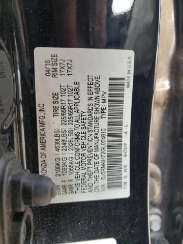 2016 HONDA CR-V EXL 5J6RM4H72GL064810